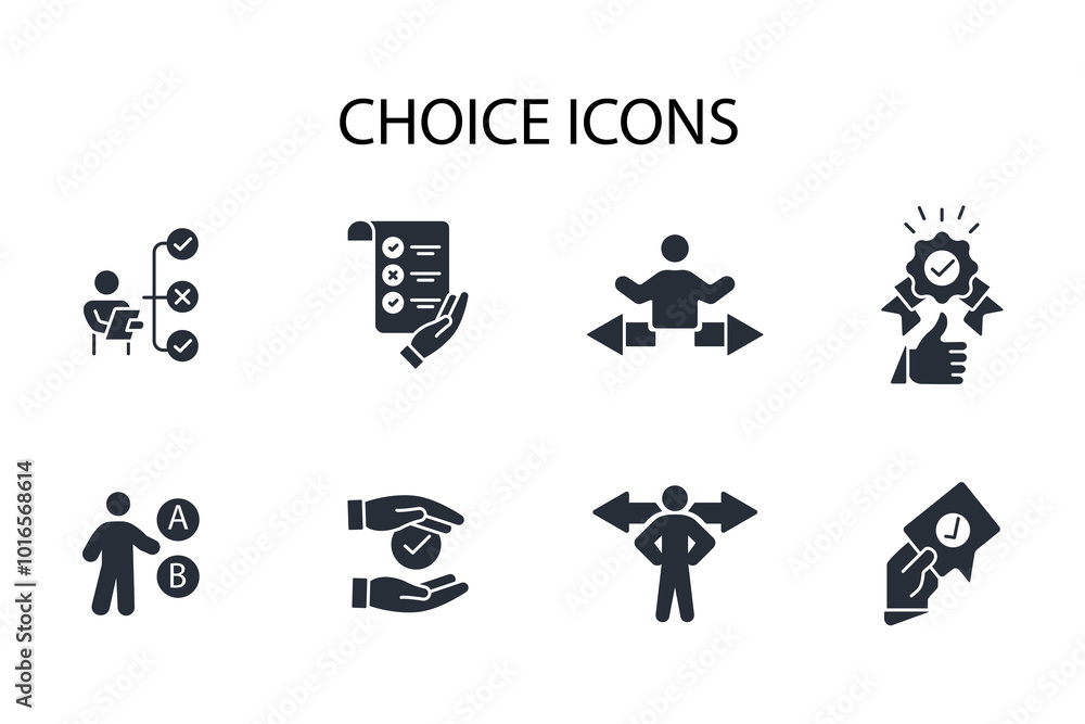 Poster choice icon set.vector.editable stroke.linear style sign for use web design,logo.symbol illustration