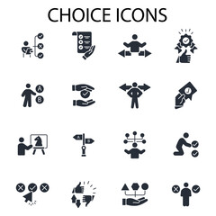 Choice icon set.vector.Editable stroke.linear style sign for use web design,logo.Symbol illustration.