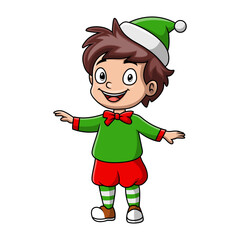 Cute boy wearing costume clown