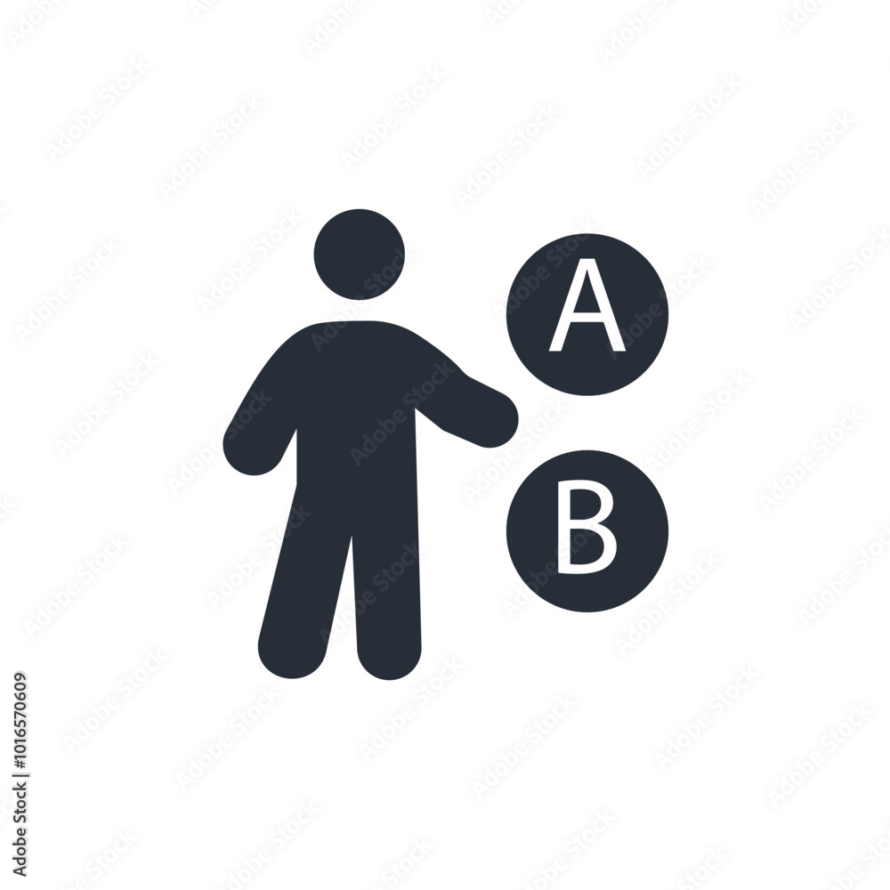 Poster a or b icon. vector.editable stroke.linear style sign for use web design,logo.symbol illustration.