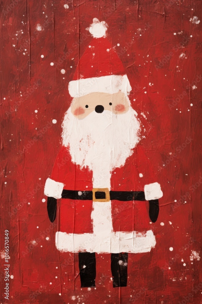 Poster Santa Claus art christmas painting.