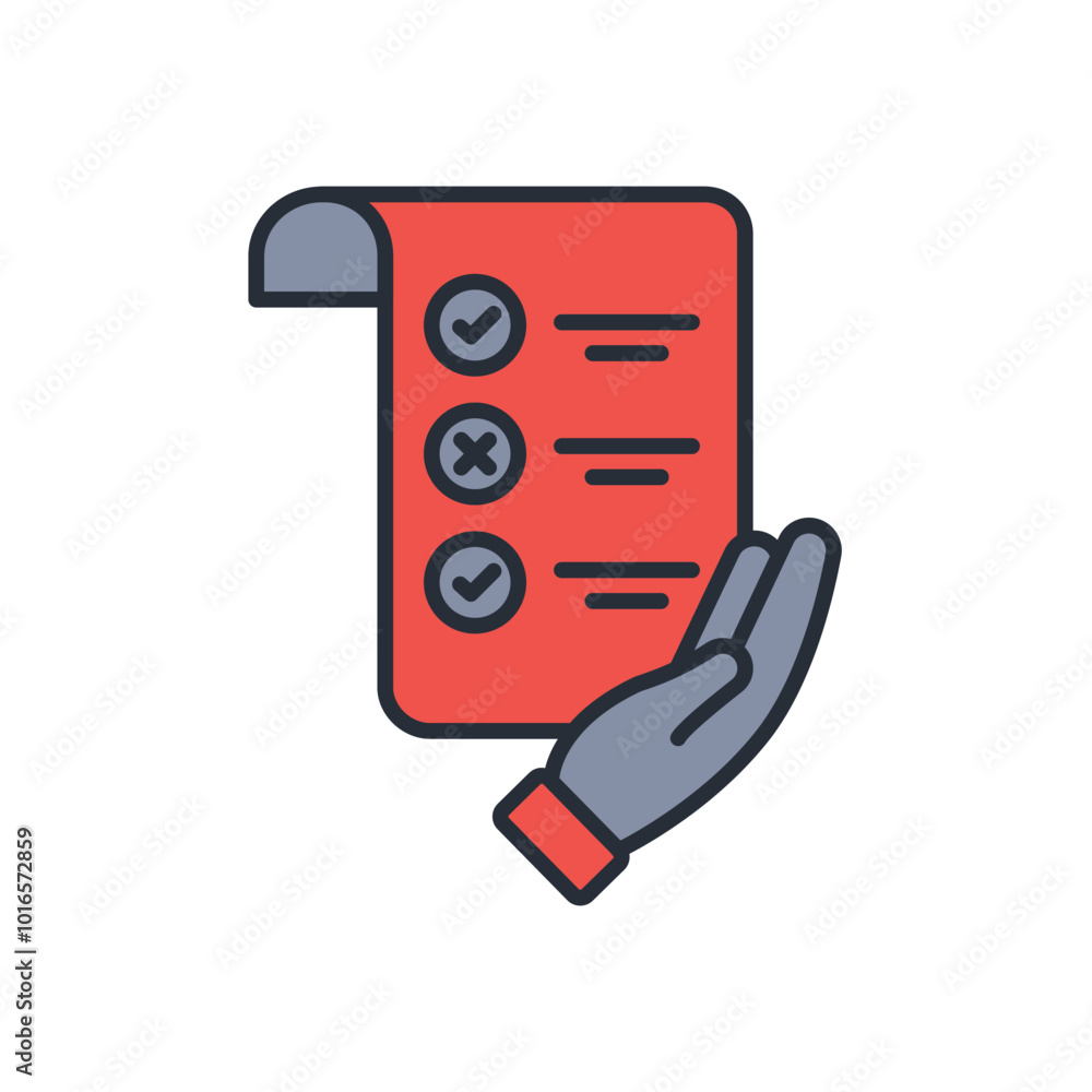 Poster multiple choice icon. vector.editable stroke.linear style sign for use web design,logo.symbol illust