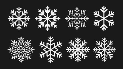 Collection of Detailed Snowflake Illustrations for Winter and Holiday Designs


