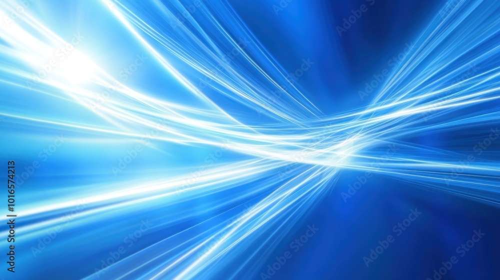 Poster abstract blue light waves creating a dynamic and energetic visual effect.