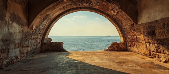 A Stone Archway Offering a Glimpse of the Sea