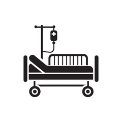 Hospital Bed vector stock illustration, illustration of a cart