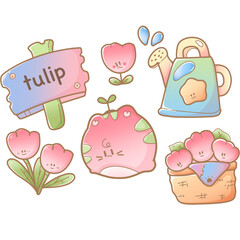 hand draw tulip pastel