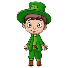 Cute boy wearing costume leprechaun