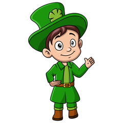 Cute boy wearing costume leprechaun