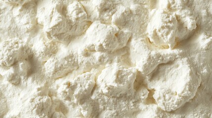 Close-up Texture of Creamy White Ricotta Cheese