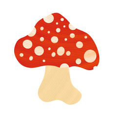 Illustration of a red mushroom. Illustration of a mushroom with a cute shape 