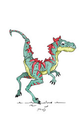 Hand-drawn Dinosaur Veloceraptor