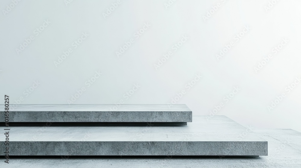 Poster stack of concrete slabs, wide empty space for text abov