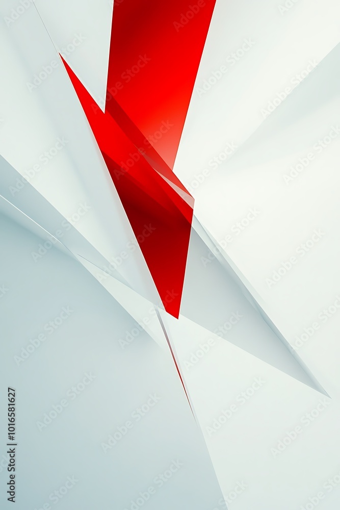 Aufkleber vibrant abstract geometric design showcasing red and white diagonal shapes, merging bold colors with