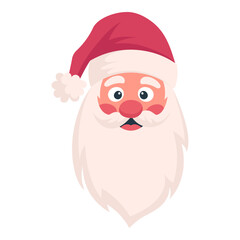Santa Claus head, vector illustration on white background