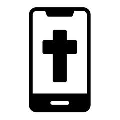 Obraz premium christian cross glyph icon