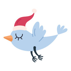 Christmas bird on white background