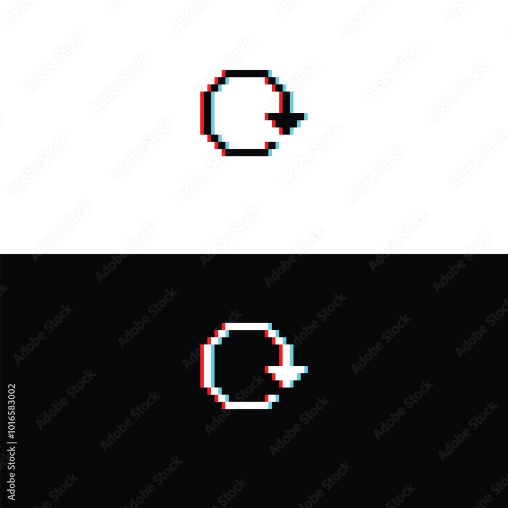 Poster loading glitch 8 bit icon pixel loading art for games