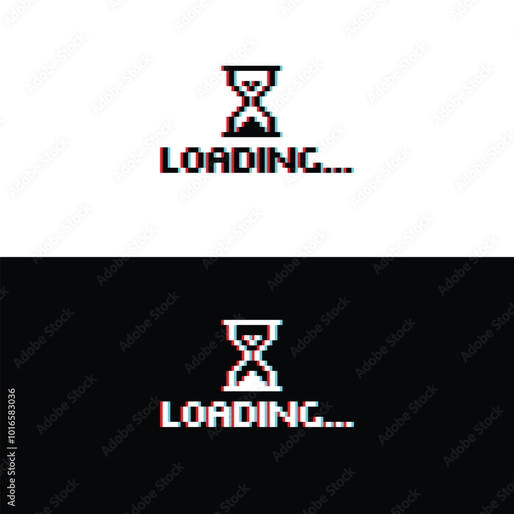 Poster loading glitch 8 bit icon pixel loading art for games