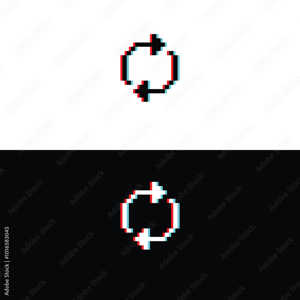 Poster loading glitch 8 bit icon pixel loading art for games