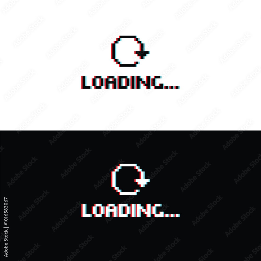 Poster loading glitch 8 bit icon pixel loading art for games