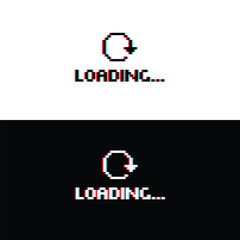 Fototapeta premium loading glitch 8 bit icon pixel loading art for games