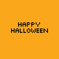 pixel happy halloween icon 8 bit, pixel art Halloween  card logo.