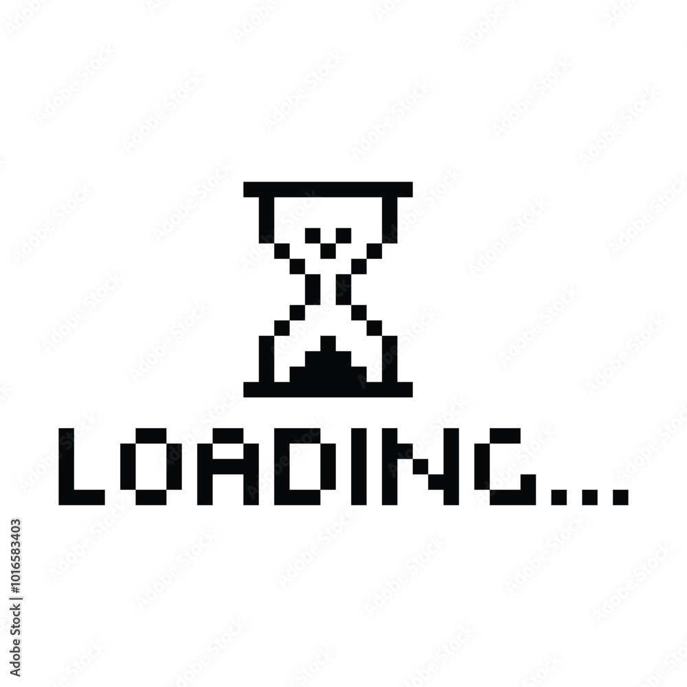 Poster loading 8 bit icon pixel loading art for games