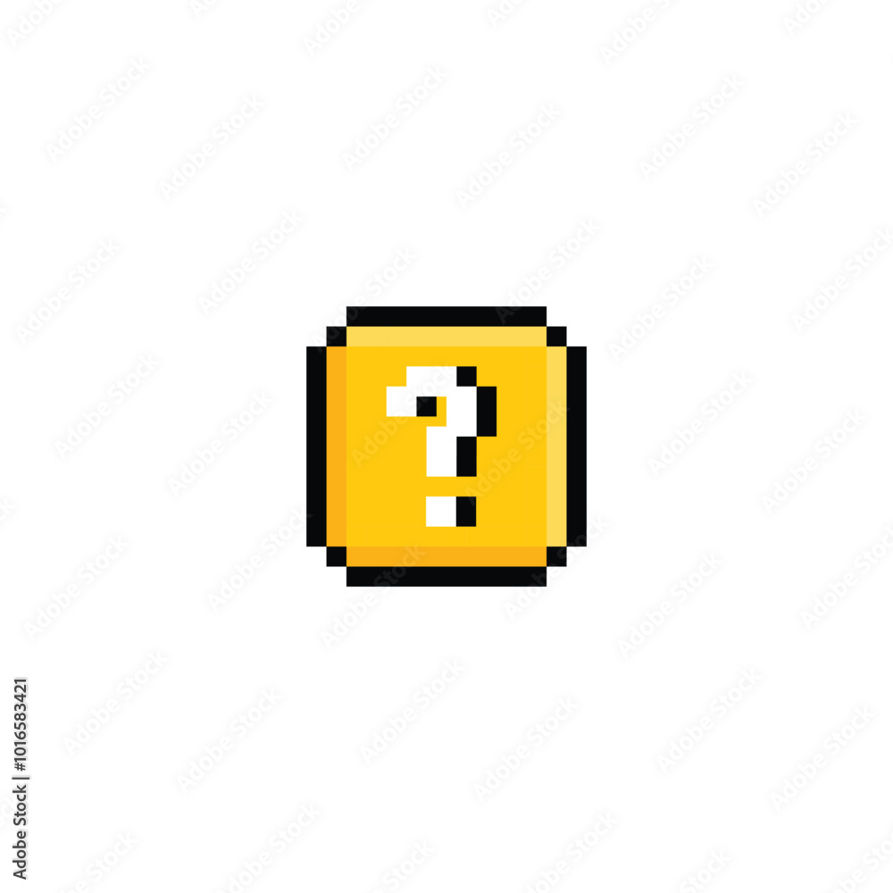 Poster question mark 8 bit icon question tag pixel art 8-bit for game