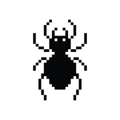Obraz premium spider icon 8 bit, pixel art halloween spider icon for game logo.
