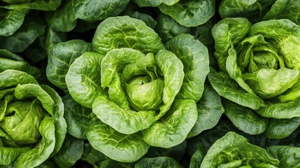 Obraz premium Fresh Green Lettuce in Organic Garden Setting