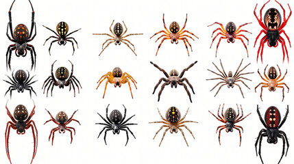 A collection of various insects including ants, bees, butterflies, and spiders in a black silhouette style