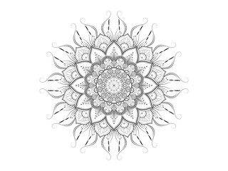 Abstract floral ornament, Colorful Mandala Designs for Yoga and Meditation, Black and white mandala template, creative and simple Boho ornament, invetetion card template,  ethnic style