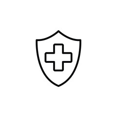 Obraz premium Medical shield icon. Medical protection sign