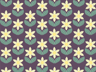 Art & Illustration geometric flower and leaf pattern.