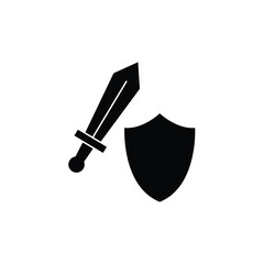 sword and shield icon vector