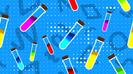 Vector illustration. Set of bottles pattern. School pattern design. Design for background, wallpaper, poster, banner, album, cover.