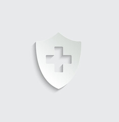 Medical shield icon. Medical protection sign