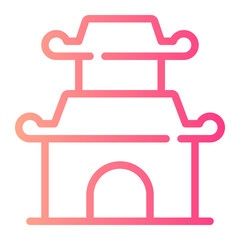 chinese temple gradient icon