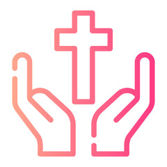 christian cross gradient icon