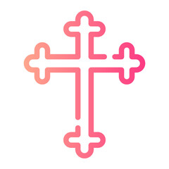 christian cross gradient icon