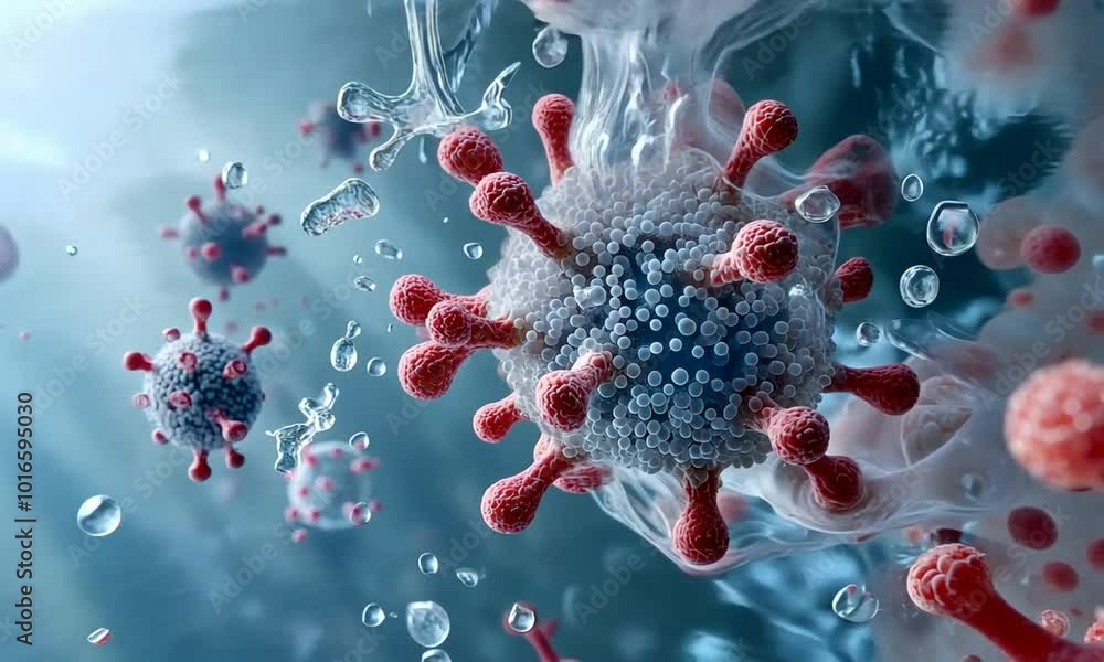 Poster exploring microscopic world of viruses understanding pathogens, infection, and disease in healthcare