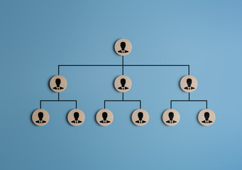 Business structure tree diagram for human resources career path and employees' hierarchy table....