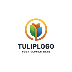 tulip logo vector design template