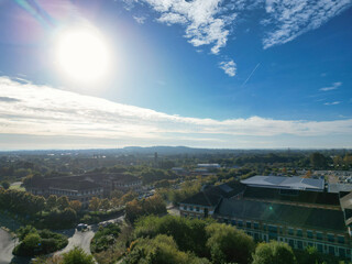 High Angle Footage of Nottingham City of East Midlands Region of England, United Kingdom. October...