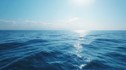 Obraz premium Calm European sea with blue waves, no people, and copy space for travel designs or promotional material