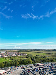 High Angle Footage of Nottingham City of East Midlands Region of England, United Kingdom. October...