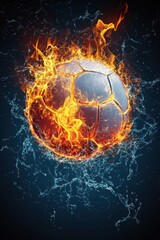 Naklejka premium Fire Soccer Ball.