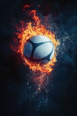 Fototapeta premium Soccer Ball on Fire.