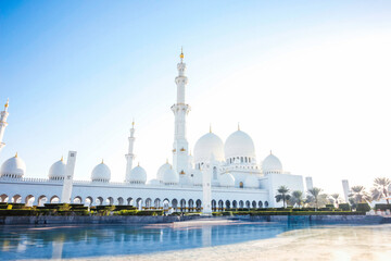 Obraz premium Sheikh Zayed Grand Mosque View In Abu Dhabi, United Arab Emirates